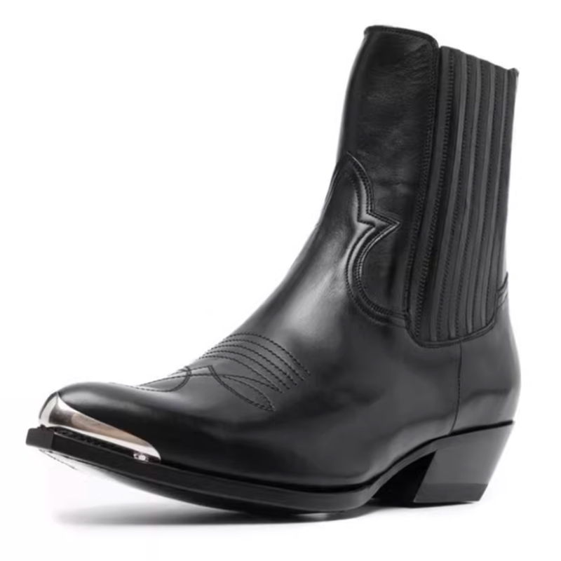 Women Formal Wear Western - Sepatu Bot Chelsea Kulit Hitam Pria