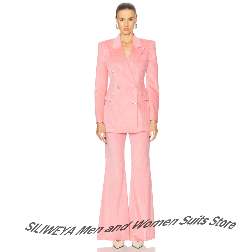 Women Formal Wear Look - Setelan 2 Potong Korduroi Merah Muda