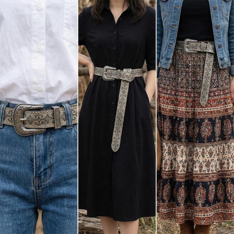 31BF Sabuk Retro Klasik Fitur  - Women Formal Wear Western ulasan dan harga