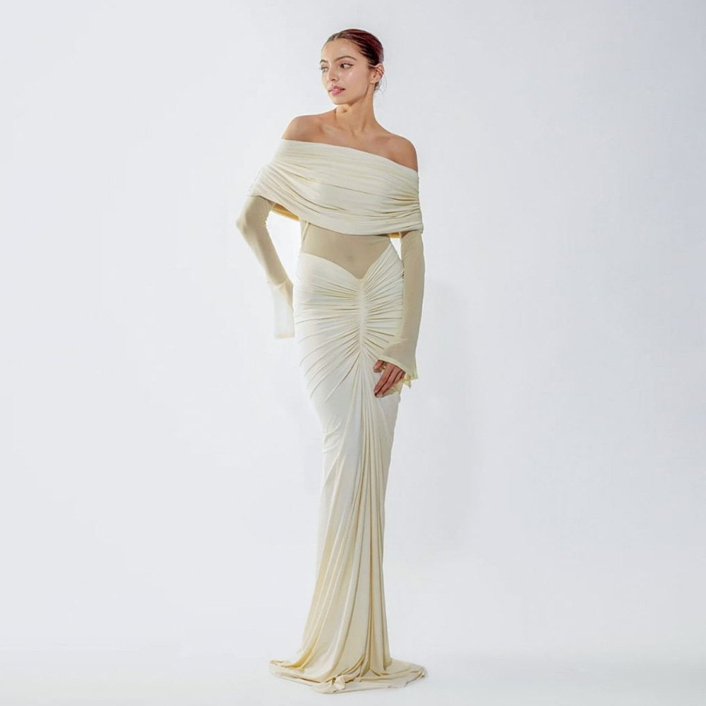 Gaun Prom Wanita Warna Beige S - Women'S Formal Wear For A Wedding Guest ulasan dan harga
