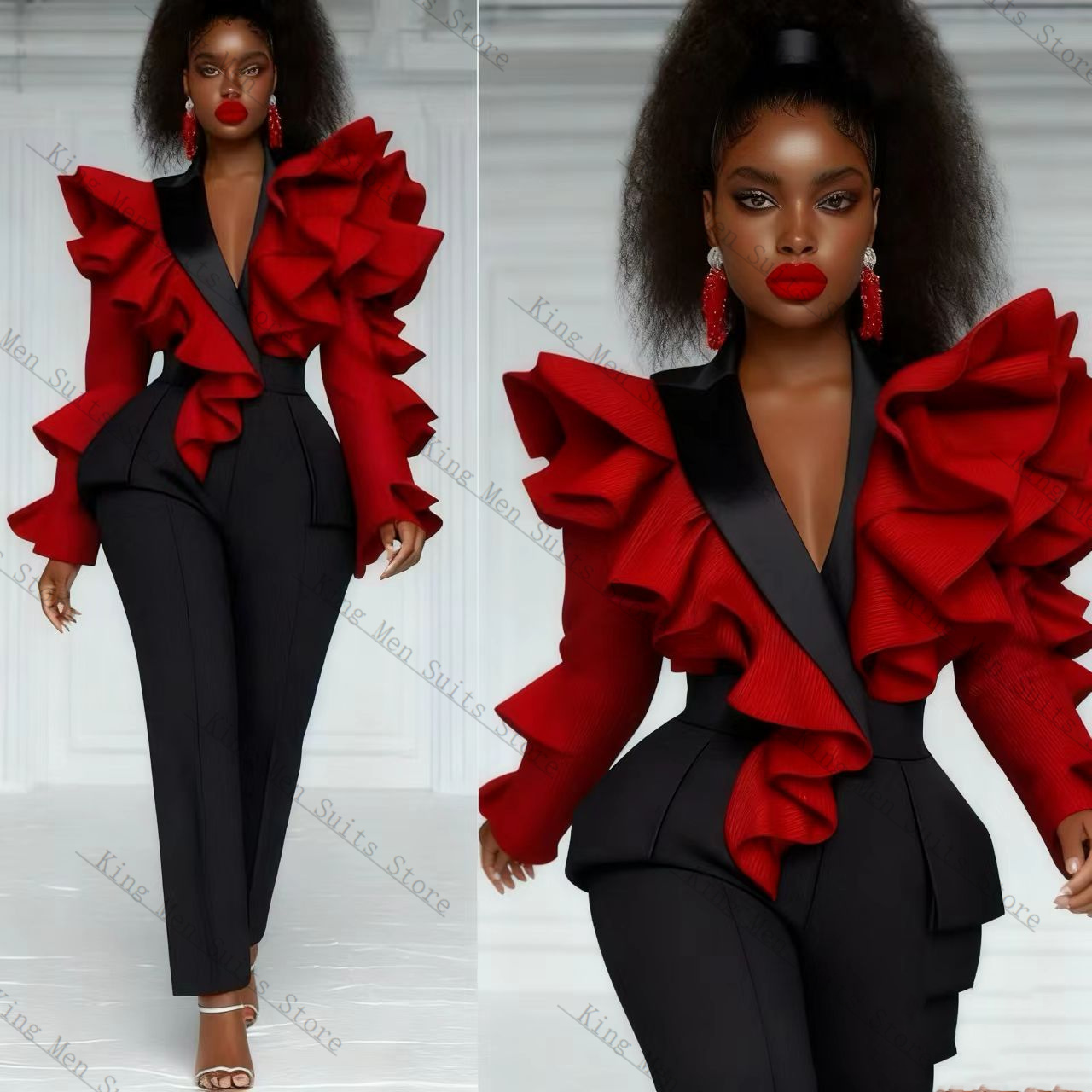 Setelan Jas Wanita Merah Hitam - Women'S Formal Wear For A Wedding Guest ulasan dan harga