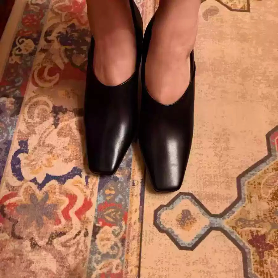 Sepatu Wanita Kulit Hitam Mode - Formal Wear Women'S Loafers ulasan dan harga
