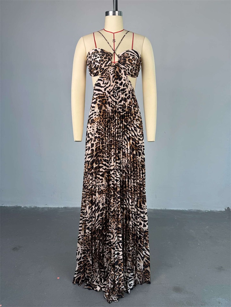 Gaun Prom Wanita Motif Leopard - Women'S Holiday Formal Wear ulasan dan harga