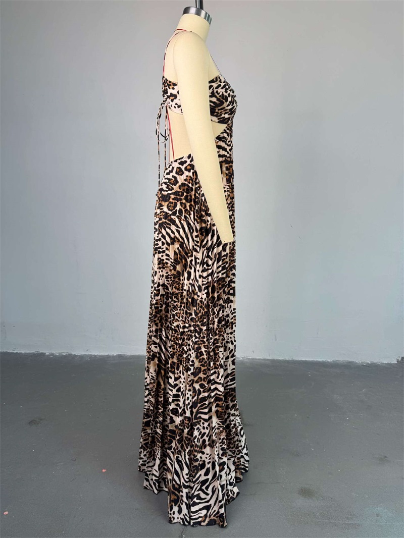 Gaun Prom Wanita Motif Leopard - Women'S Holiday Formal Wear ulasan dan harga