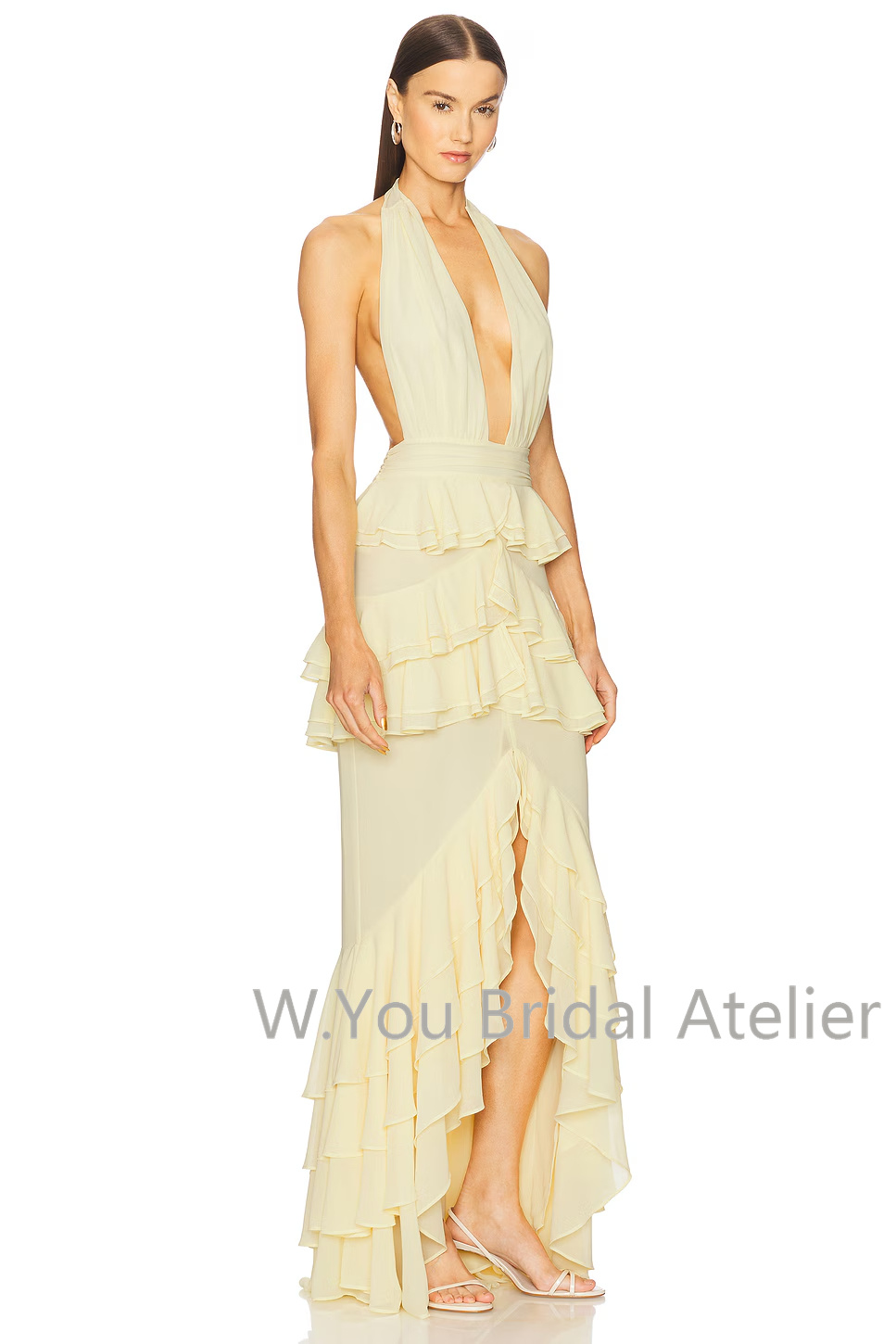 Gaun Malam Maxi dengan Kerah V - Women'S Formal Wear For A Wedding Guest ulasan dan harga