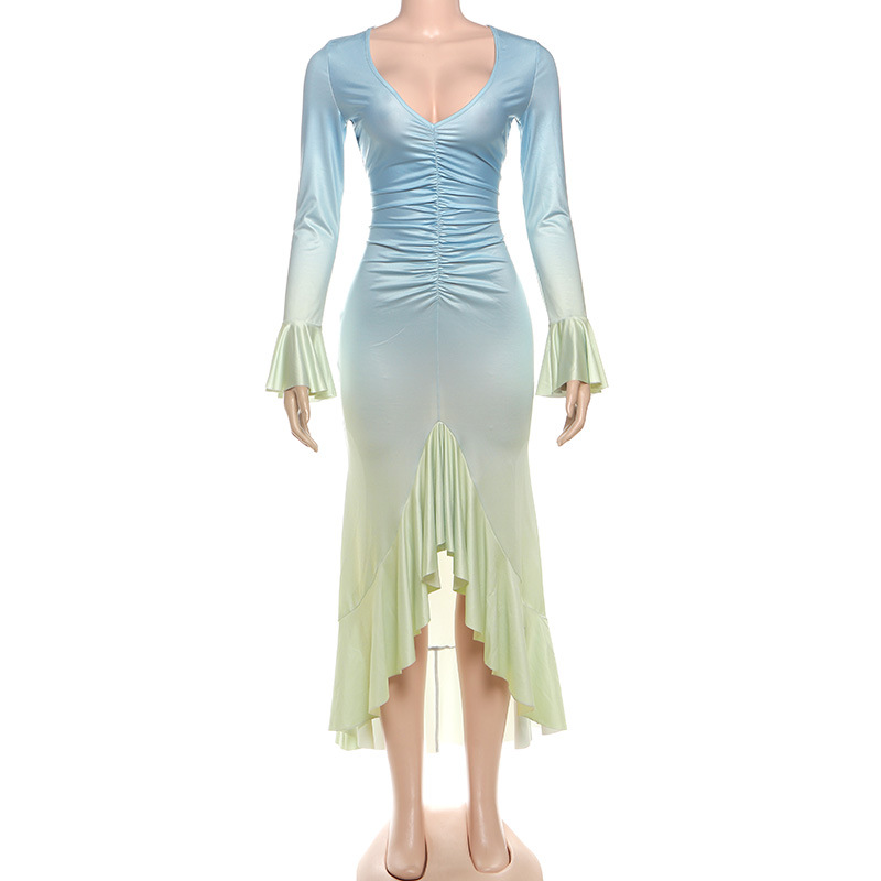 Gaun Prom Wanita Biru Gradasi  - Women'S Holiday Formal Wear ulasan dan harga