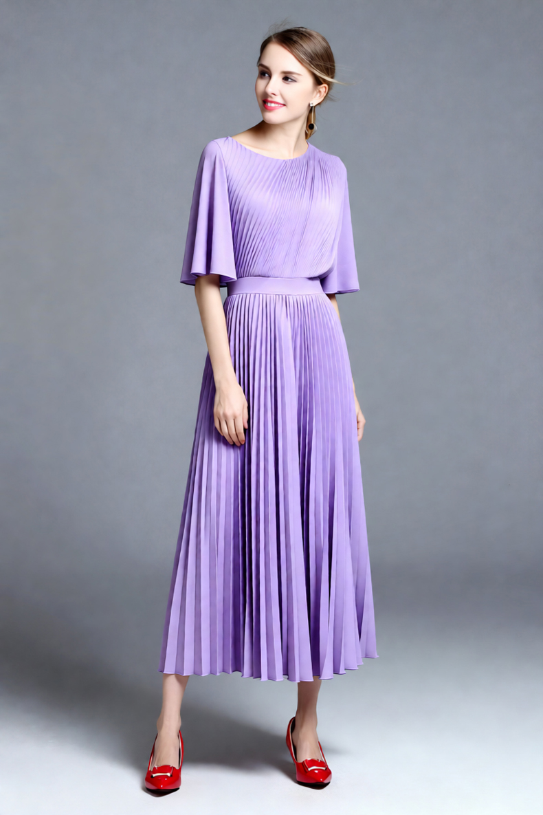 Gaun Midi Lipit Lengan Cape Wa - Women'S Formal Wear For A Wedding Guest ulasan dan harga