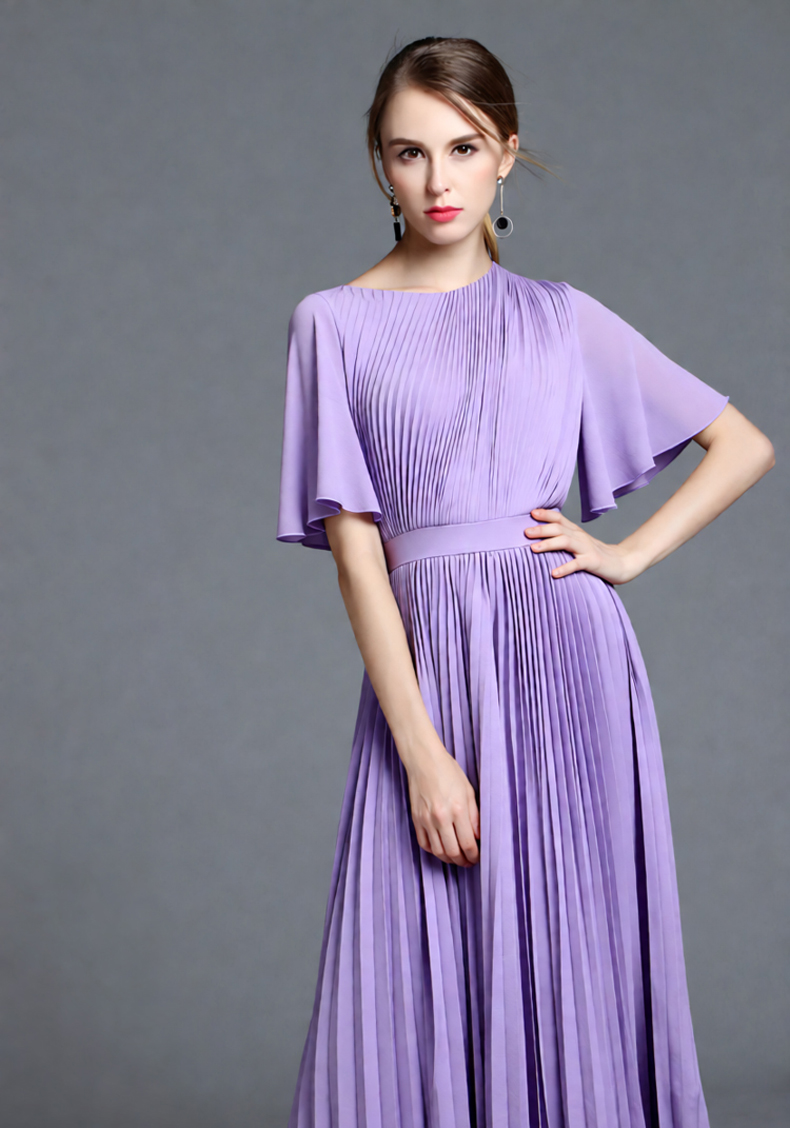 Gaun Midi Lipit Lengan Cape Wa - Women'S Formal Wear For A Wedding Guest ulasan dan harga