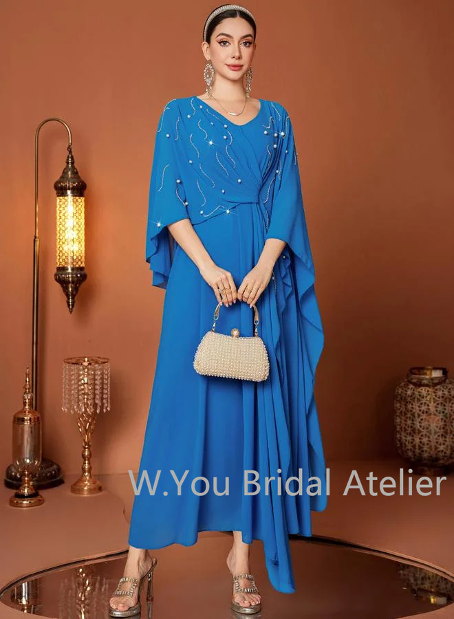 Gaun Malam Mewah V-neck Lengan - Women'S Formal Wear For A Wedding Guest ulasan dan harga