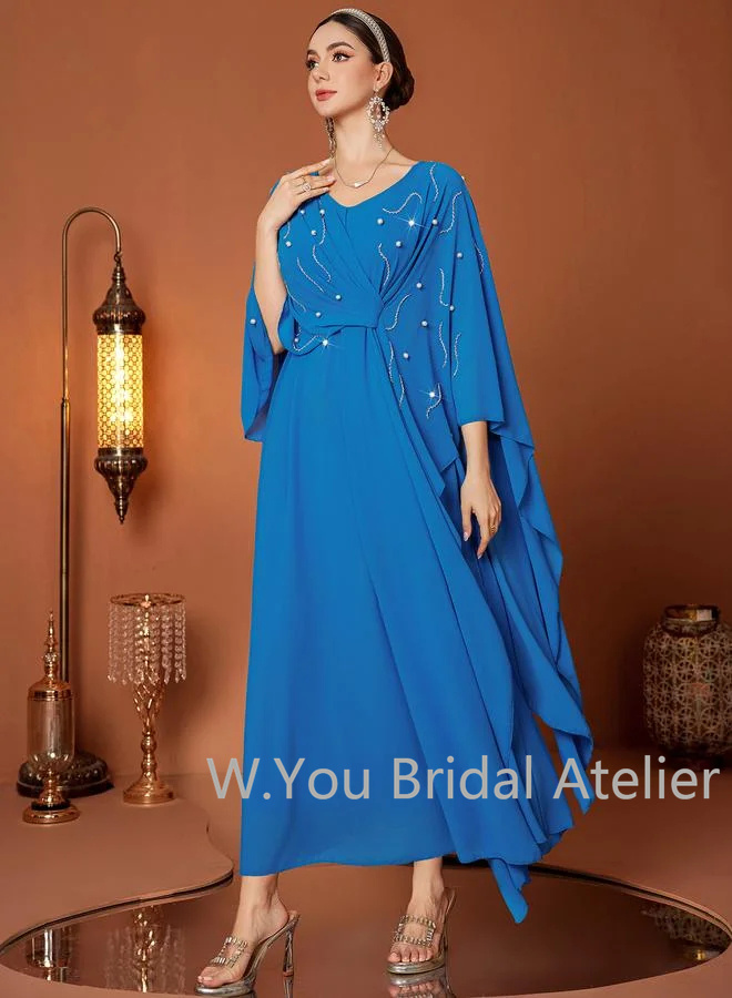 Gaun Malam Mewah V-neck Lengan - Women'S Formal Wear For A Wedding Guest ulasan dan harga